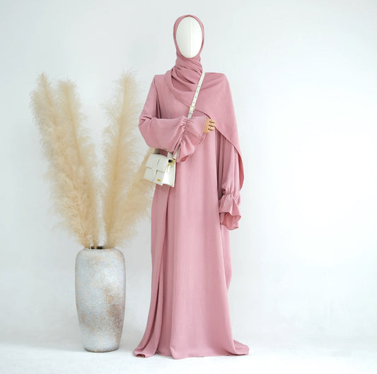 Textured Abaya (Pink)